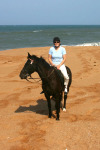 Jane Riding on Beach 2