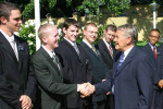 Elder Pugsley Greets Elder Young