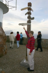 Jane on Top of Cape Point By Sign